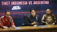 Erick: Matchday Indonesia vs Argentina Masih Ada 40 Ribu Tiket