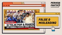 Hoaks AHY Kembali Dukung Anies Usai Ditolak PDIP dan Prabowo
