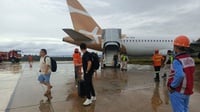Pesawat Super Air Jet Tergelincir di Bandara Weda Bay, Halmahera