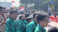 Para Murid Madrasah Istiqlal Jakarta Sambut Paus Fransiskus