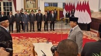 Prabowo Dengar Pengucapan Sumpah Pimpinan KPK Periode 2024-2029