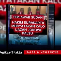Salah, Hakim Surakarta Nyatakan Ijazah Jokowi Palsu