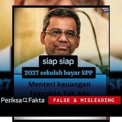 Keliru, Menkeu Suahasil Sebut Sekolah Negeri Bayar SPP pada 2027