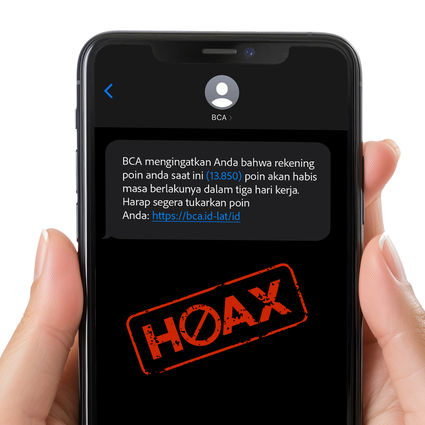 Contoh isi SMS penipuan.