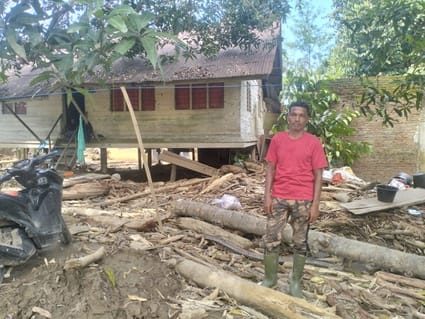 Bachtiar Arahman, warga Desa Meunasah Lhok, Pidie Jaya. tirto.id/Fransiskus Adryanto Pratama Kondisi Desa Meunasah Lhok Aceh