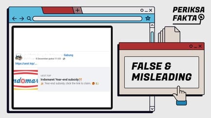 Hoaks Tautan Pendaftaran Subsidi Akhir Tahun Indomaret