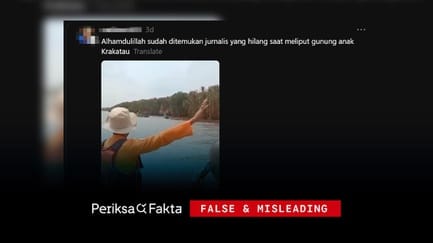 Hoaks, Video Penemuan Jurnalis Hilang saat Liput Anak Krakatau