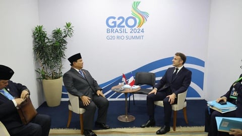 Prabowo Temui Presiden Prancis di Sela Acara KTT G20 di Brasil