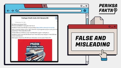 Hoaks Tautan Pendaftaran Mudik Gratis dari Bank BRI