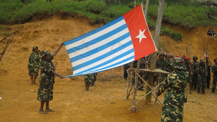 Pengibaran bendera Bintang Kejora Papua Merdeka di Papua. Doc.Istimewa