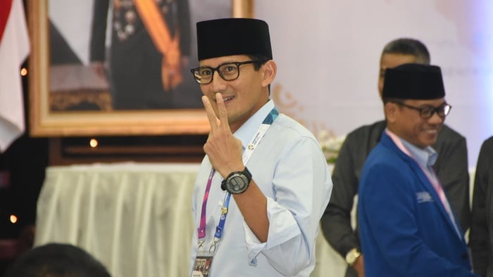 Sandiaga Uno, saat pengundian Nomor Urut Pilpres 2019. tirto.id/Andrey Gromico