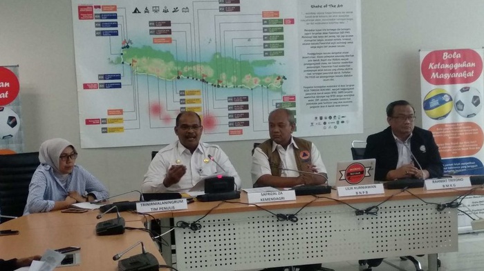BNPB Akan Lakukan Ekspedisi Detana Susuri Daerah Jawa Yang Berpotensi Tsunami, ujarnya saat di Kantor BNPB, Rabu (10/7/2019). tirto.id/Riyan Setiawan