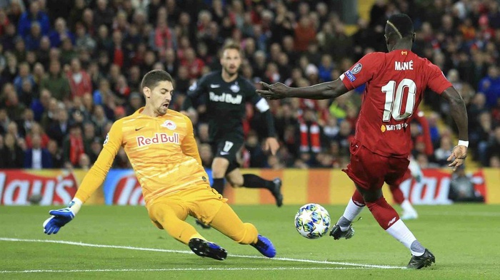 Pertandingan Liga Champions grup E, Liverpool vs Red Bull Salzburg di stadion Anfield di Liverpool, Inggris, Rabu, 2 Oktober 2019.  Jon Super/AP.