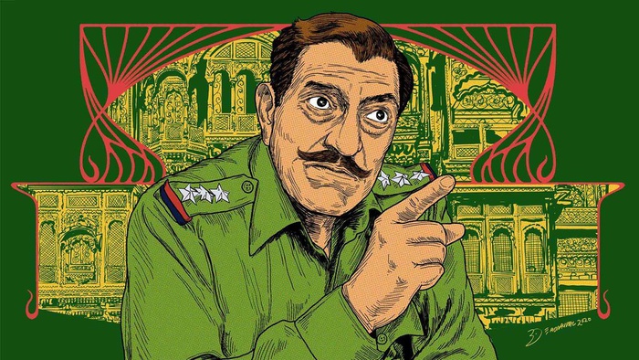 Ilustrasi Header Mozaik Amrish Puri. tirto.id/Nauval