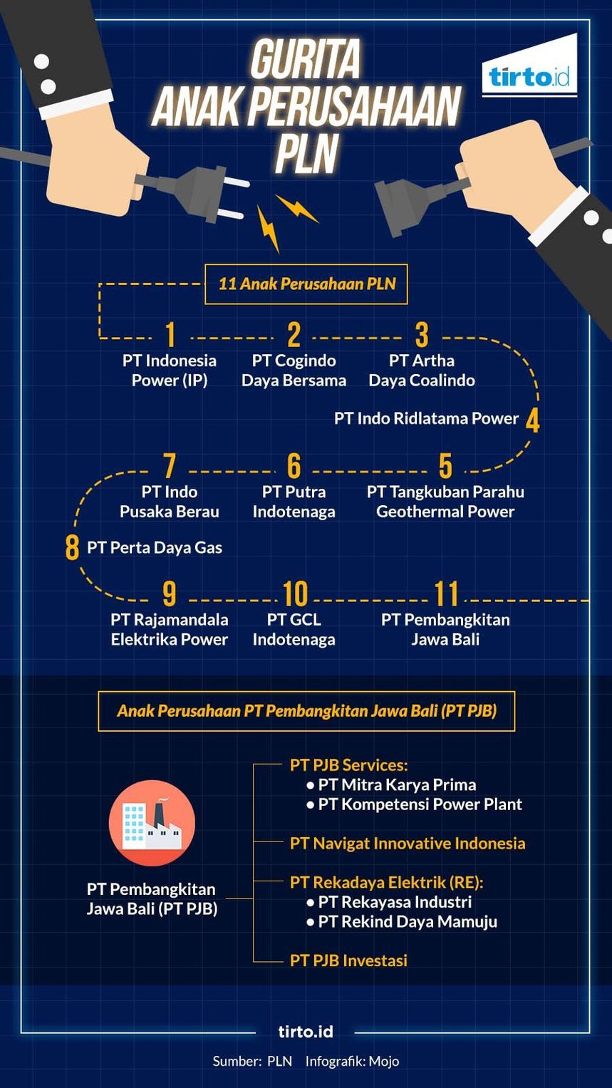 Gurita Bisnis Anak  hingga Cicit PLN  Tirto ID