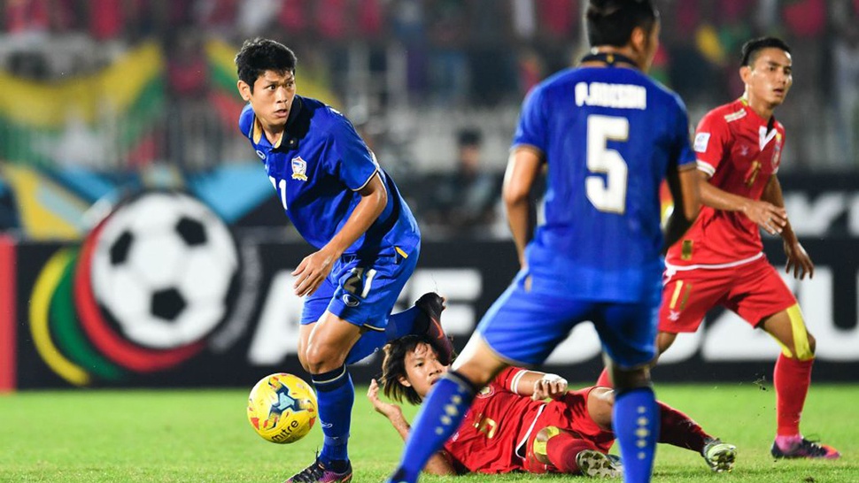 Thailand vs Myanmar, Skor Sementara 1-0