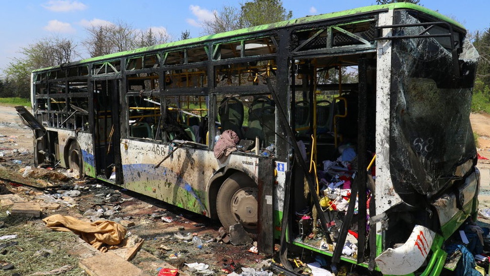 126 Tewas saat Ledakan Konvoi Bus Warga Syiah di Aleppo