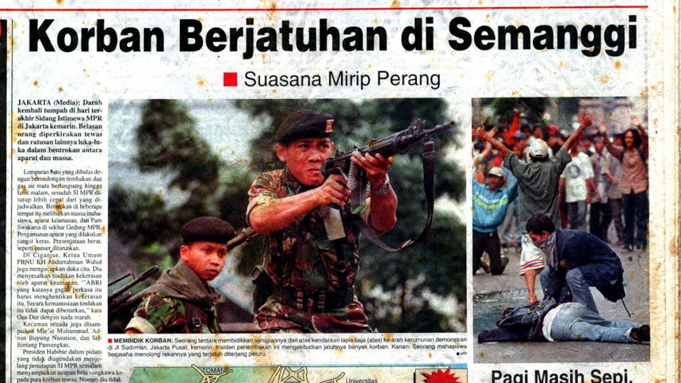 1998: Tuntutan Reformasi, Perubahan Kekuasaan, Penembakan