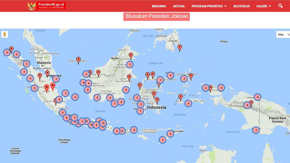 Kegiatan Blusukan Presiden Jokowi Dibuat Peta Digital