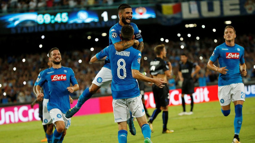 Hasil Napoli vs Sampdoria, Gol Milik & Insigne di Babak Pertama