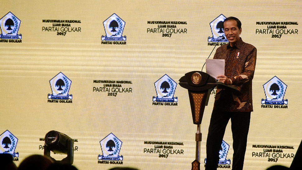 Buka Munaslub Golkar, Jokowi Isyaratkan Restui Airlangga Hartarto