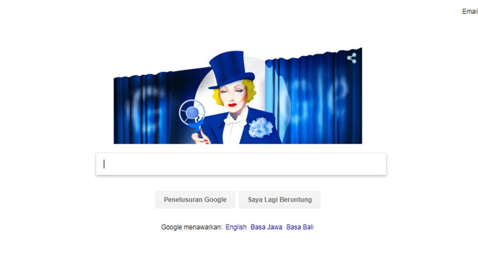 Marlene Dietrich Penentang Nazi Muncul di Google Doodle Hari Ini