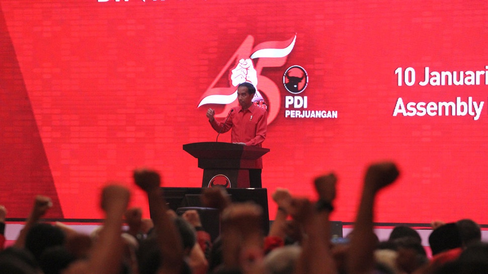Jokowi & Menteri Kabinet Kerja Hadiri Rakornas dan HUT ke-46 PDIP