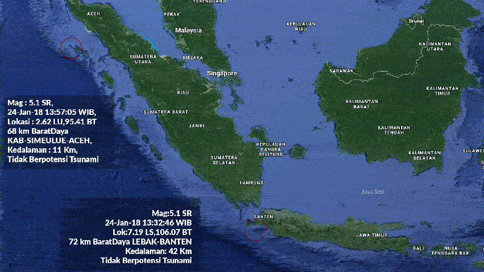 Gempa Berkekuatan 5,1 SR Guncang Aceh