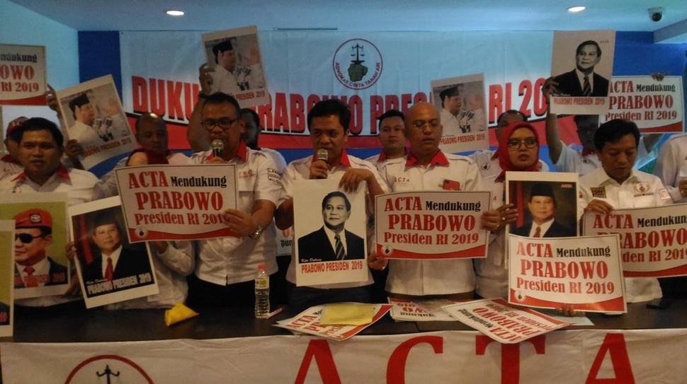 ACTA Deklarasikan Dukungan ke Prabowo Subianto di Pilpres 2019