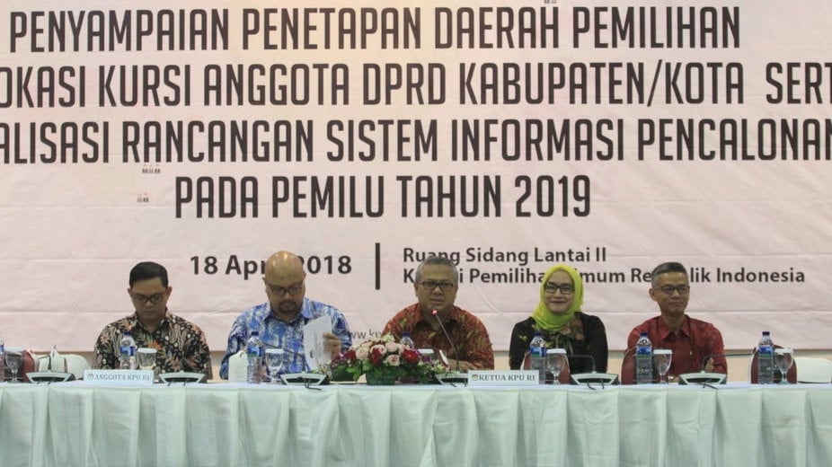 KPU Umumkan Tambahan Jumlah Kursi DPRD Kabupaten/Kota Pemilu 2019