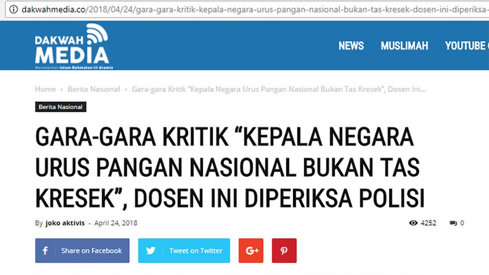 Benarkah Hasby Yusuf Jadi Tersangka Karena Mengkritik Jokowi?