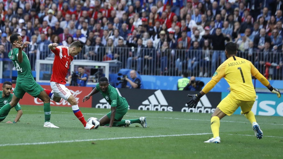Hasil Rusia vs Arab Saudi 5-0: Tuan Rumah Jaga Rekor Tak Kalah