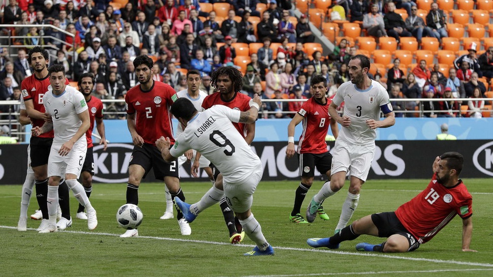 Hasil Mesir vs Uruguay Skor Babak Pertama 0-0