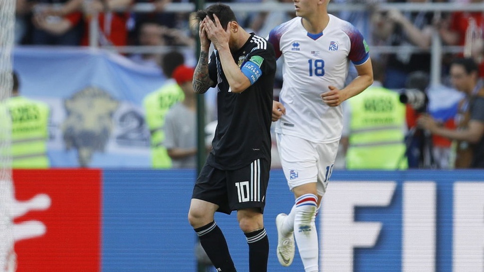 Hasil Akhir Argentina vs Islandia Skor 1-1, Messi Gagal Penalti!