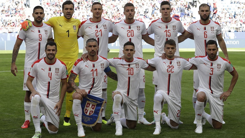 Susunan Pemain Serbia vs Swiss di Laga Grup E Piala Dunia 2018