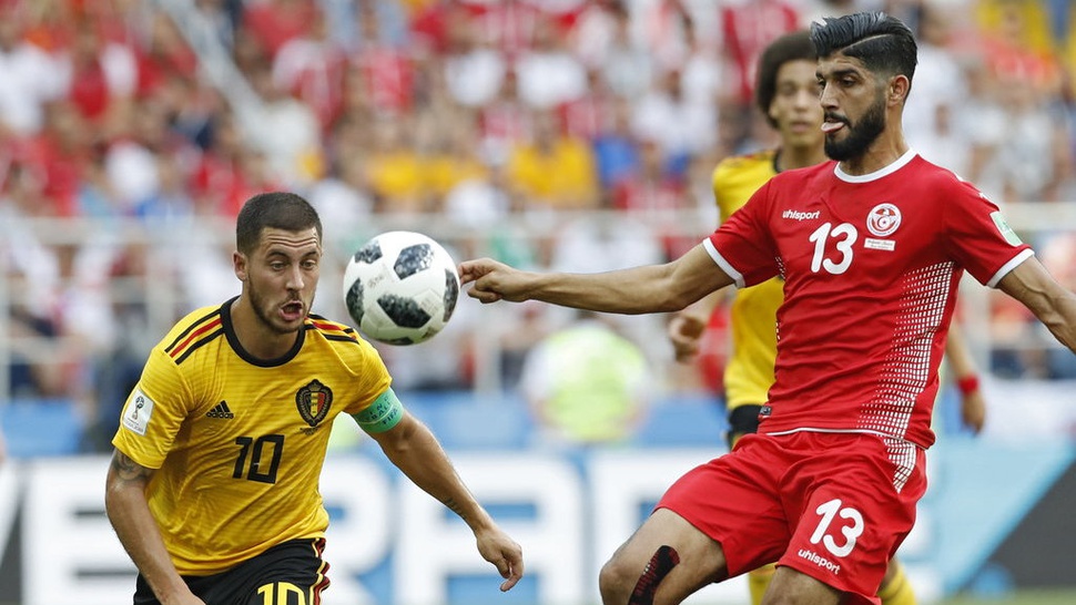 Pukul Tunisia 5-2, Belgia 'Satu Kaki' di 16 Besar Piala Dunia 2018