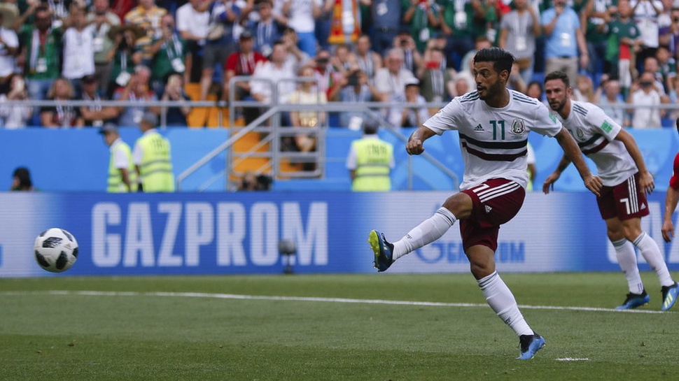 Korea Selatan vs Meksiko: Vela Cetak Penalti ke-14 Piala Dunia 2018
