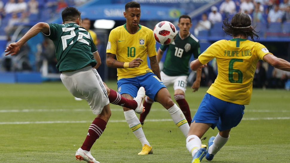Statistik Pertandingan Brasil vs Meksiko di Babak 1 Skor 0-0