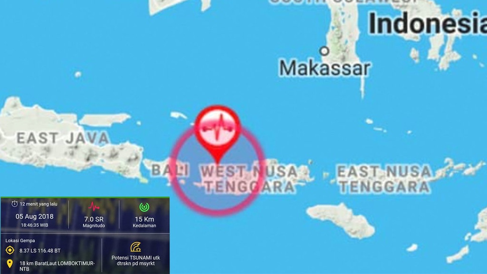 BMKG Aktivasi Peringatan Dini Tsunami Pasca-Gempa 7 SR di Lombok