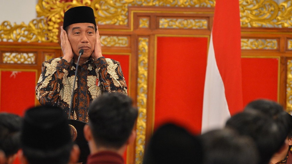 Jokowi di Tengah Kiai NU, Mahfud MD, dan Muhaimin Iskandar