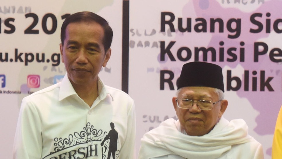 Jokowi-Maruf Amin Resmi Mendaftar di KPU, Berkas Dinyatakan Lengkap