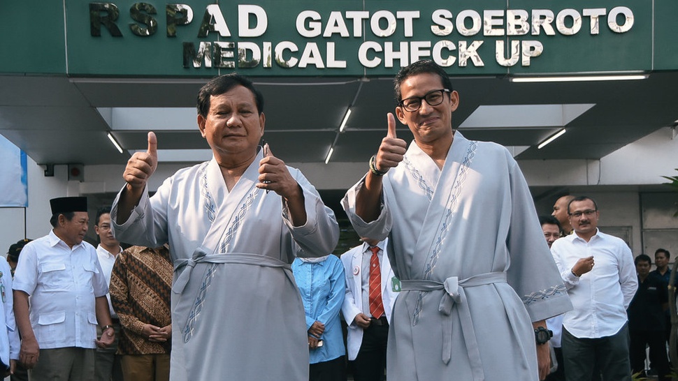 Tes Kesehatan Capres Cawapres Prabowo-Sandiaga Uno