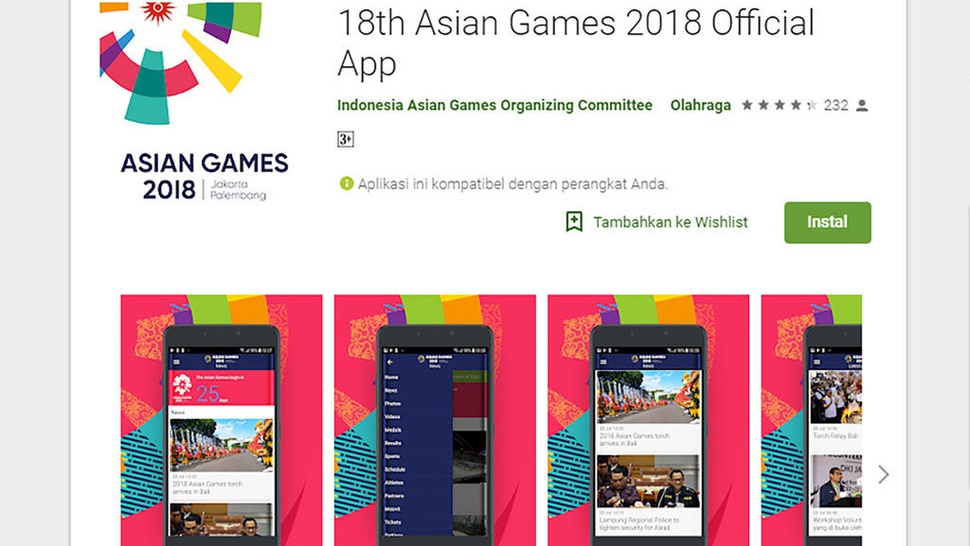 Aplikasi Asian Games Sajikan Jadwal dan Hasil Lengkap Pertandingan
