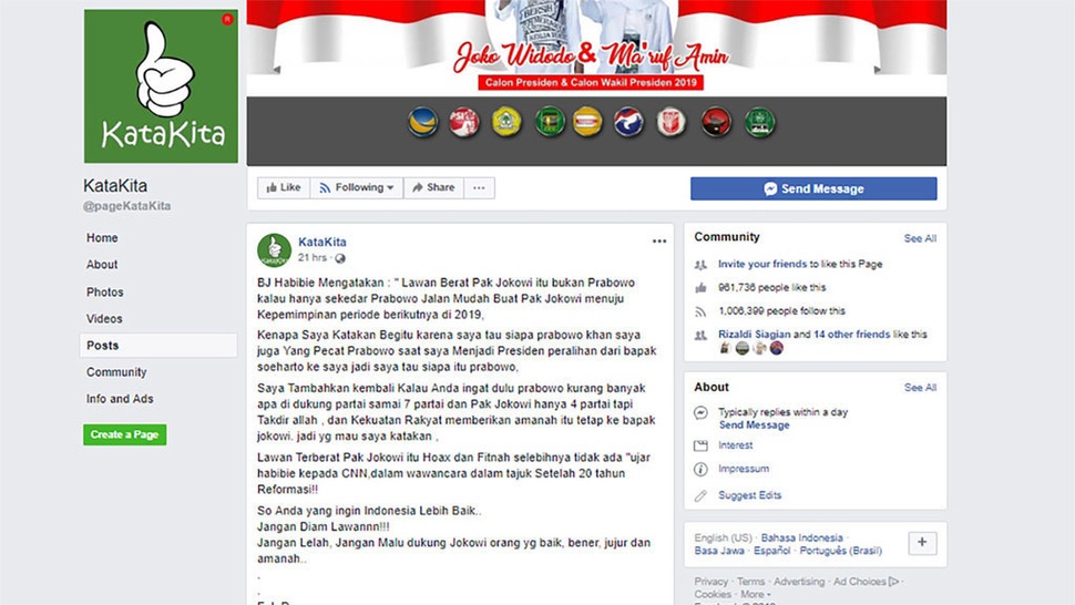 Benarkah Habibie Mengatakan Prabowo Bukan Lawan Berat Jokowi?