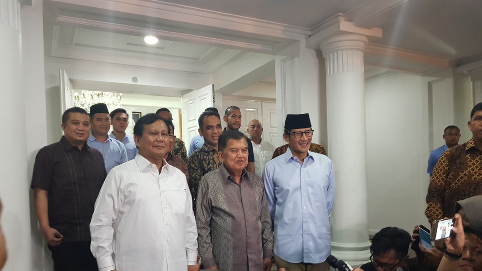 Prabowo-Sandiaga Minta Restu JK dan Segera Temui Jokowi
