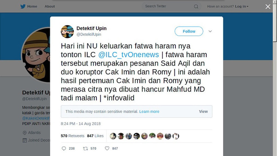 Fatwa Haram ILC & Tayangan ILC Mahfud MD, Apakah Berhubungan?