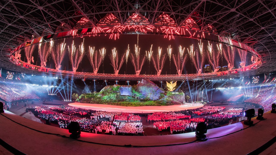 Kontingen Korea Bersatu Saat Pembukaan Asian Games 2018