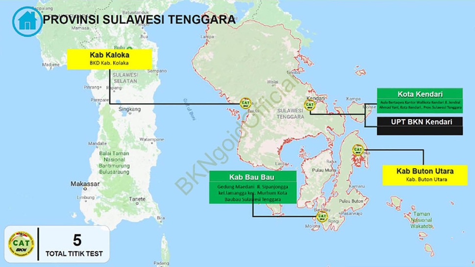 BKN: Daftar Titik Lokasi Tes SKD CAT CPNS 2018 Pulau Sulawesi
