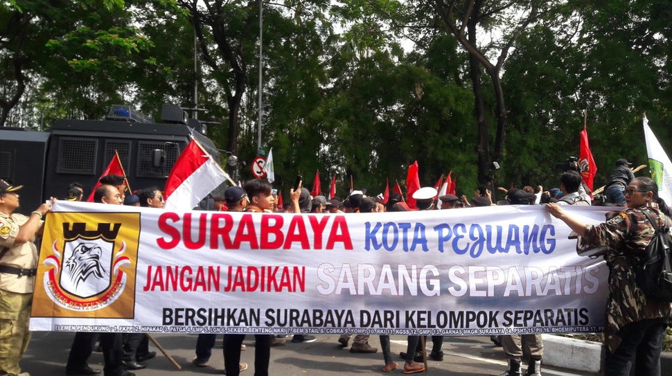 Peringatan 1 Desember Papua, Demo AMP Surabaya Diadang PP & FKPPI