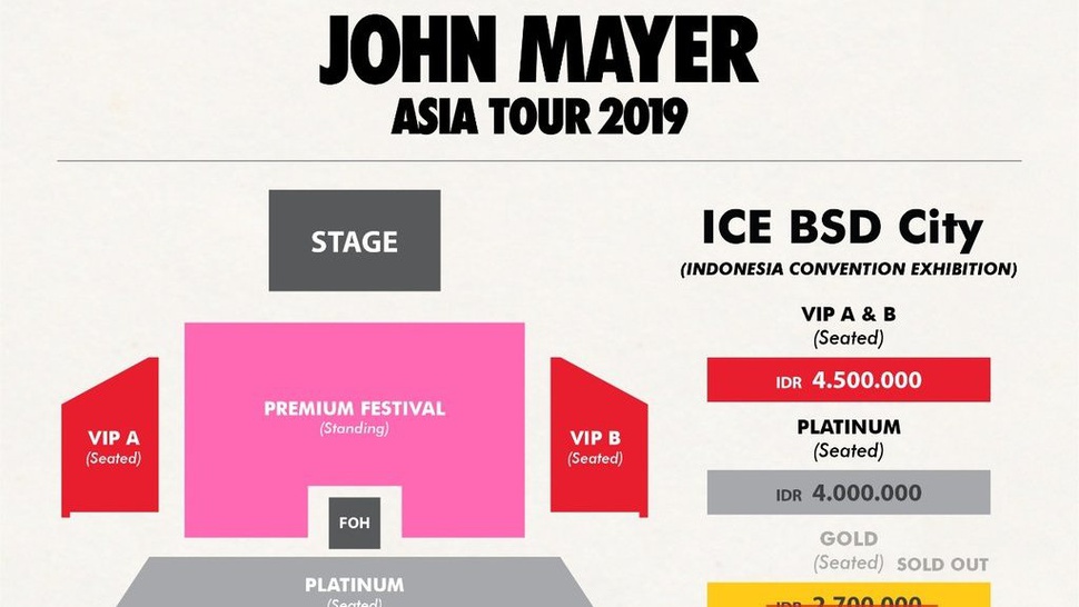 Tiket Tambahan Konser John Mayer di Jakarta Dijual Hari Ini Jam 3